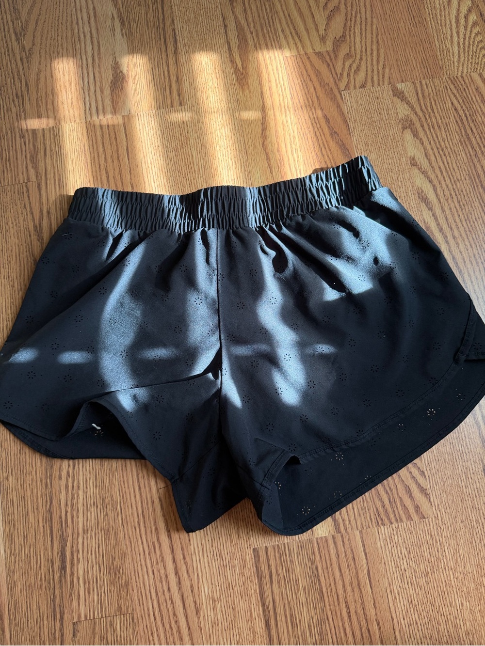 Yogalicious Black Athletic Eyelet Shorts